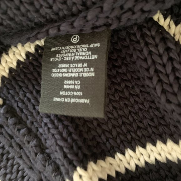 Theory short sleeve sweater with white vertical stripes, size M - Picture 3 of 4